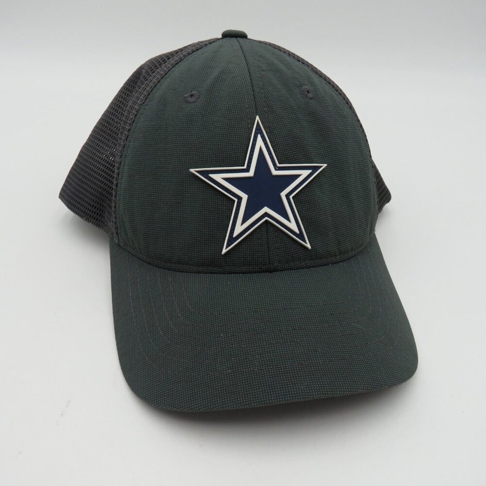 Dallas Cowboys Hat NFL Football Stretch Flex Fit Cap Gray Blue Rubber Logo Patch